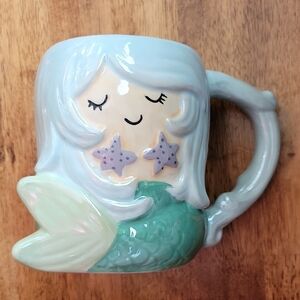 Tag Mermaid Oversized Mug In Green and Cream